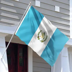 Guatemala Flag Large 3x5 Ft - Durable Polyester Fabric With Vibrant Print And Sewn Stripes For Porch, Football Games, Cultural Events And Decorations