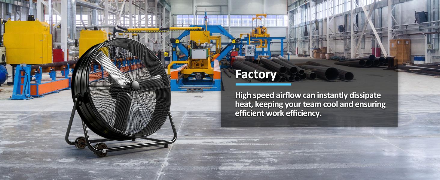 30 Inch High Velocity Drum Industrial Fan, 13000 CFM 3-Speed Air Circulation Fan for Garage, Warehouse, Workshop, Factory and Basement,dorm essentials,home essentials