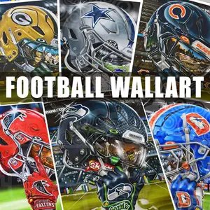 Jeremy Worst Football Helmet Signed and Numbered Poster Prints 2024/2025/2026 Man Cave Wall Room Decor 11x17 16x24 24x36 Limited Edition Artwork for GameRoom