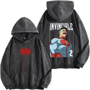 Omni Man Invincible War Comic Washed Hoodie, TV Show Comics Washed T-shirt Heavyweight Cotton, Unisex Shirt Menswear Top