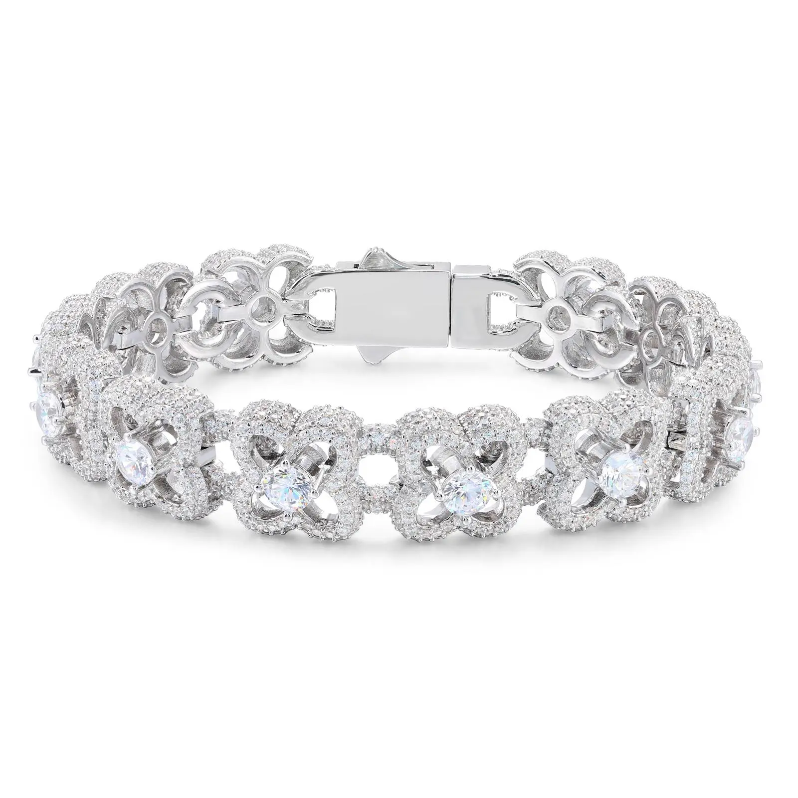 Four-Leaf Clover Bracelet Copper Moissanite UCCIYO Lab-Created Moissanite Bracelets For Men or Women Hip Hop Rock Fine Jewelry【#CMB19】