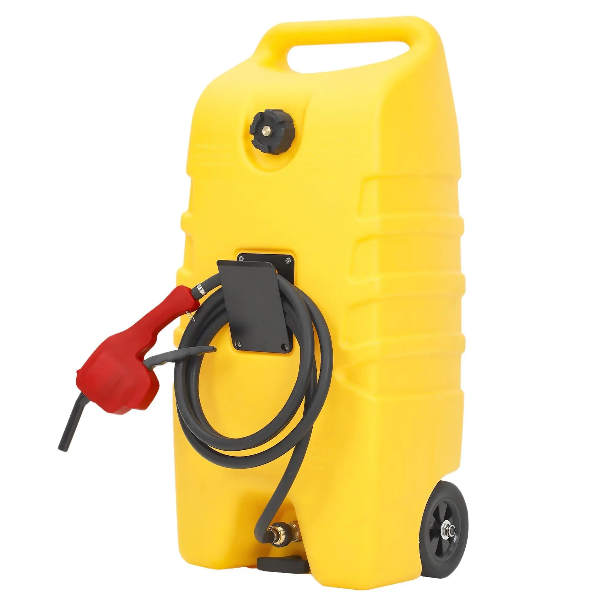 Fuel Caddy with 14 Gallon Tank, LE Siphon Pump, 10Ft Hose - Portable Diesel Storage for Vehicles,Yellow