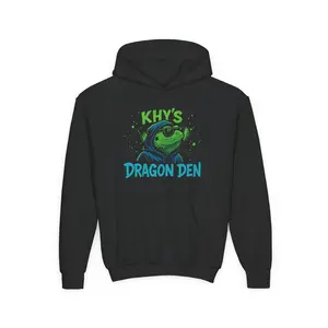 Youth Dragon Keeper Hoodie — 'Khy's Dragon Den' Neon Dragon Keeper Pullover