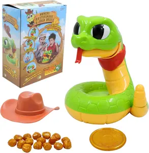 Electric Rattlesnake Toy, Snake Scary Trick Toy for Play, Gold Nugget Stealing Challenge Game - Western Cowboy Themed Tabletop Party Prank Toy for Adult & Family