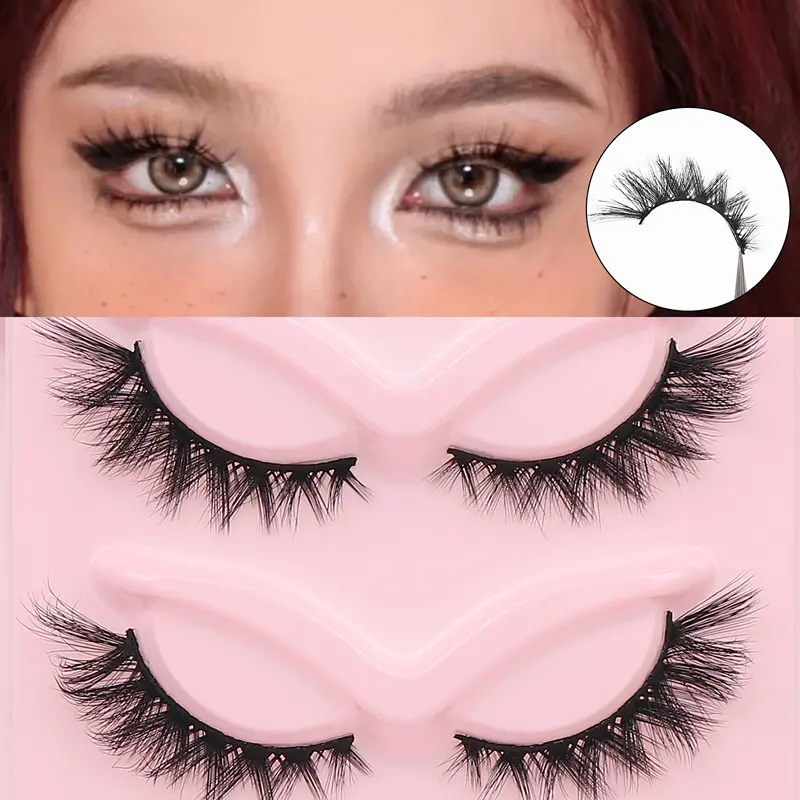 Dramatic Wing‑Tip Faux Mink False Eyelashes Multi‑Pair Spiky Flared Fox‑Eye Style Lashes for Party Cosmetics