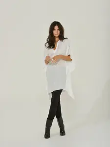 Chiffon Tunic Dress, Tunic Top, Swim Cover-Up, Eco, Sustainable, American Made, Black Tunic, White Tunic, Green Tunic