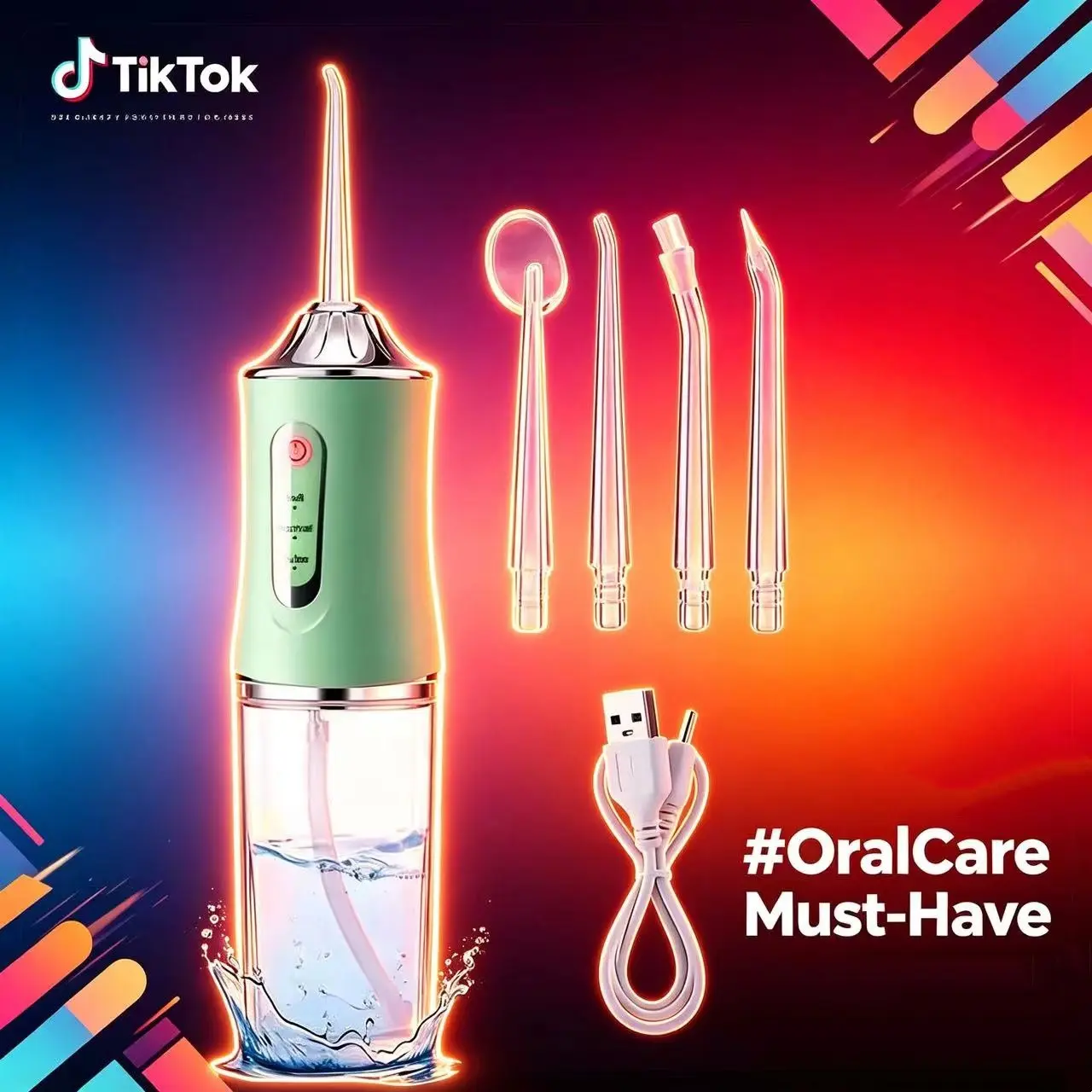 Portable Smart Electric Dental Water Flosser, Cordless Water Flossers, Rechargeable 3 Modes, Teeth Hygiene Cleaner, Model A10, 800mah Lithium Ion Battery, New Condition