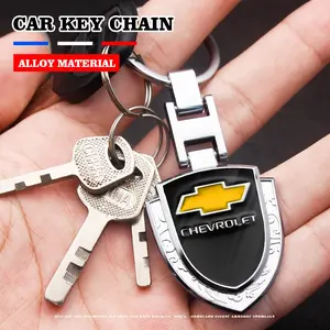 Car Style Metal Shield Keychain, Chevrolet Car Accessories, Durable Automotive Accessory, Stylish Design for Everyday Use, Keychain Attachment