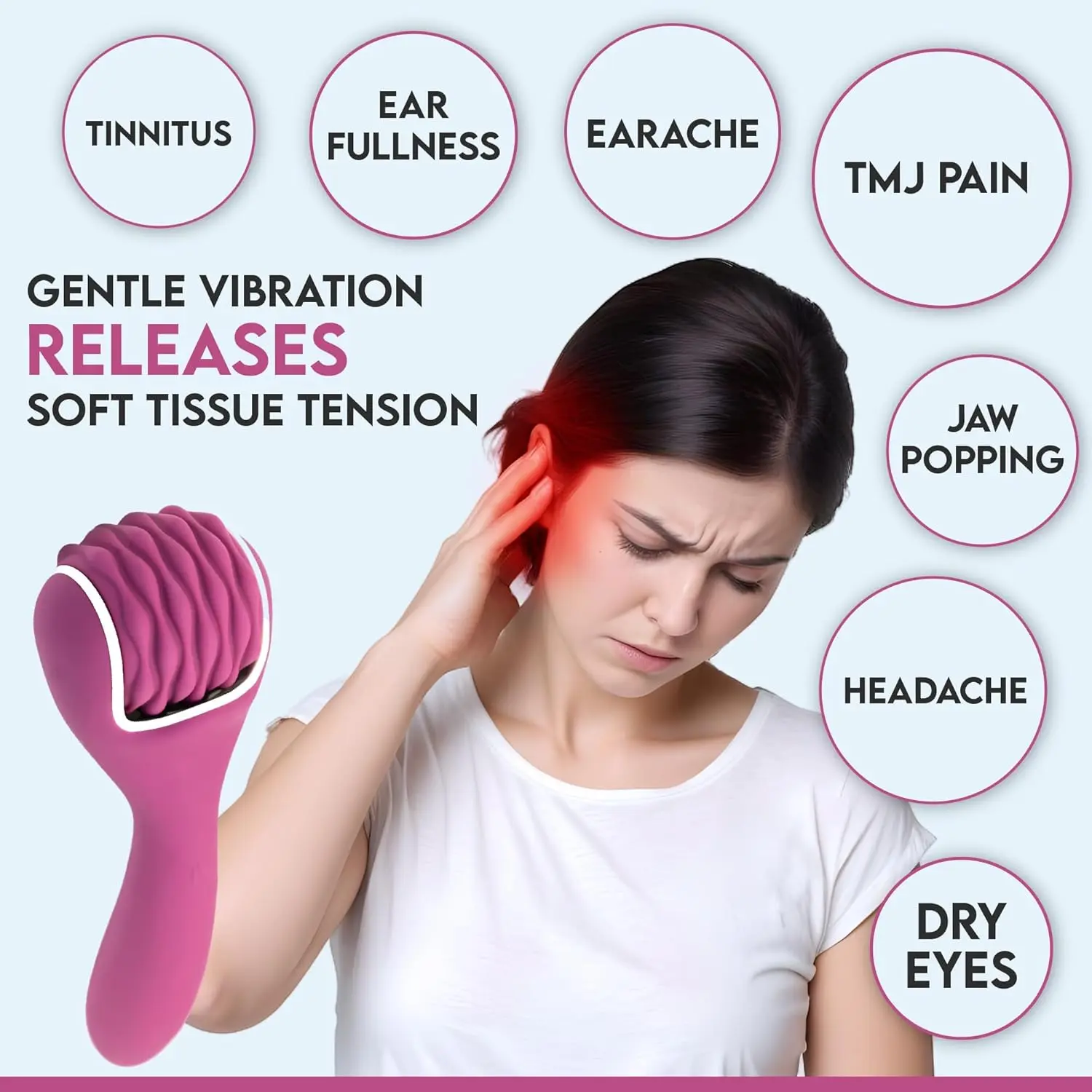 Silicone Ice Head Massage Roller for Head, Neck, Jaw, Ear, and Sinus  Relief-Rechargeable Handheld Massage Roller with Comfortable Grip (Purple)  - TikTok Shop