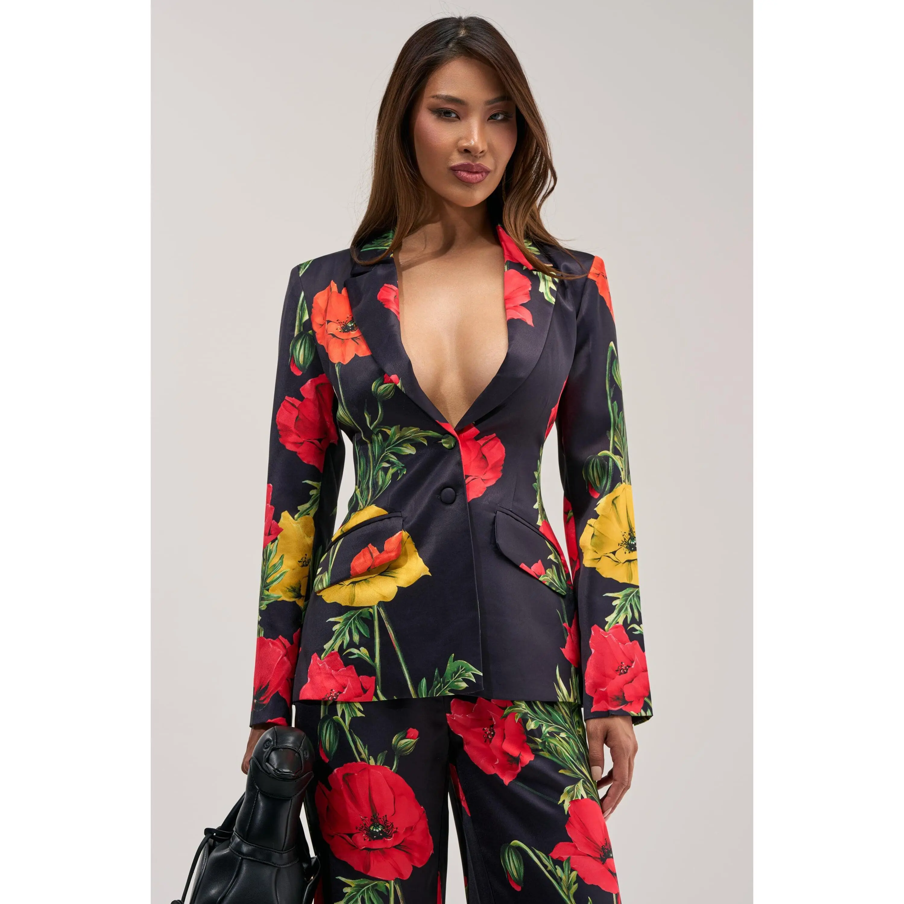 WILDFLOWER SATIN BLAZER WILDFLOWER SATIN BLAZER