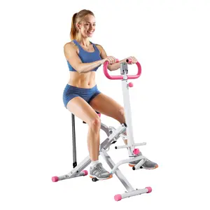 fathersdaygift VEVOR Squat Machine, Deep Squat Rowing Machine for Home, Easy Setup Foldable Exercise Equipment, Glute Trainer Machine with 3 High-Strength Resistance Bands, Glutes Leg Home Workout Machine, White