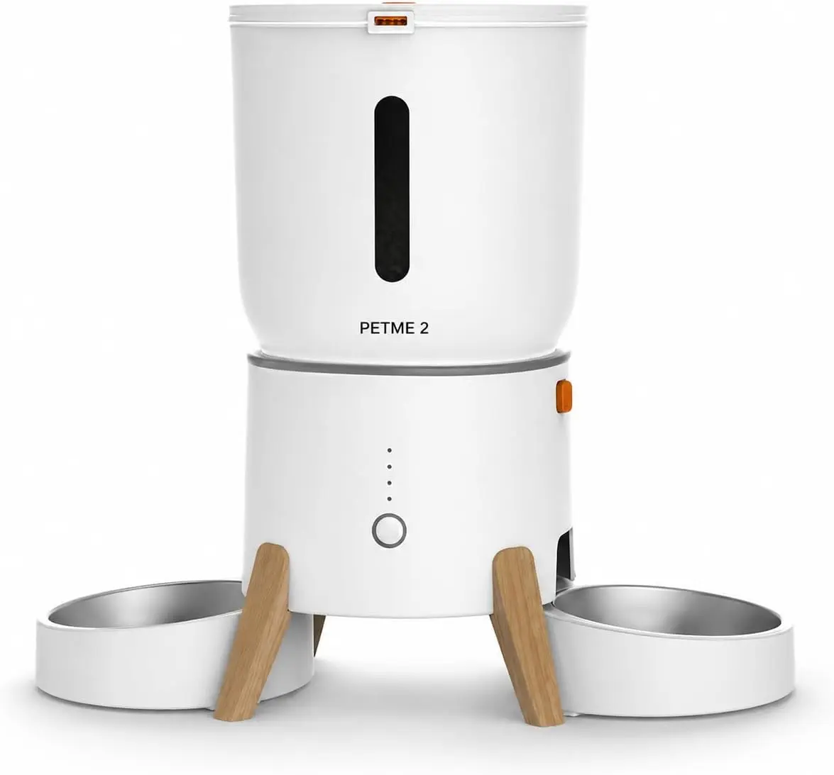 Automatic Cat Feeder for 2 Cats, 5L Elevated Feeding Station with WiFi App and Voice Recording, Stainless Steel Dual Bowls, Timed Pet Food Dispenser, Dual Power