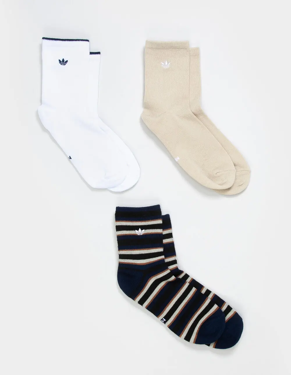 ADIDAS 3 Pack Womens Rugby Crew Socks, Multi-Colored