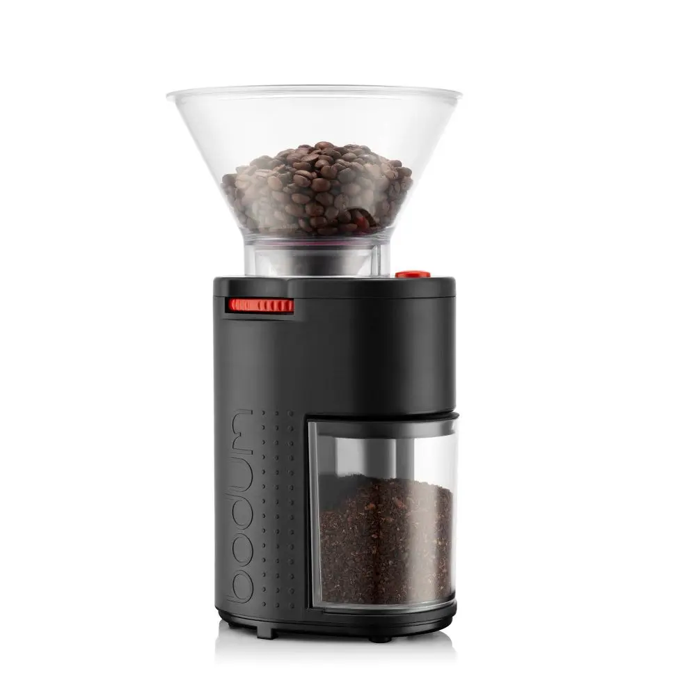 Bodum Bistro Conical Burr Electric Coffee Grinder Black: 12 Settings Stainless Steel BPA-Free Coarse to Fine Grind