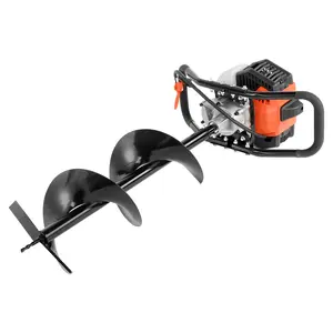 VEVOR 52cc Gas Post Hole Digger D52-F with 6" & 10" Auger Bits 1450W Power for Fence Tree Planting Garden Projects