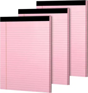Colored Legal Pads, 3 Pack Writing Pads 8.5 x 11 inch,  Perforated Notebooks with Sturdy , Wide Ruled, 30 Sheets Per Writing Pad for School, College, Office, Professional ()