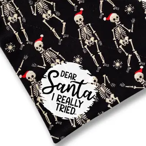 Christmas Dog Bandana - Over the Collar Style - Santa Skeleton Dog Bandana