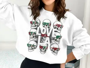 Skull Graphic Love LA Trendy Unisex Sweatshirts