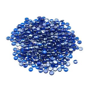 VEVOR Fire Glass, 10LBS/4.5KG High-Temperature Resistant Fireplace Rocks, 3/4-Inch/ 19.05 mm Reflective Smokeless Firepit Glass Beads, High Luster Stone Landscaping for Fire Pit Table, Cobalt Blue