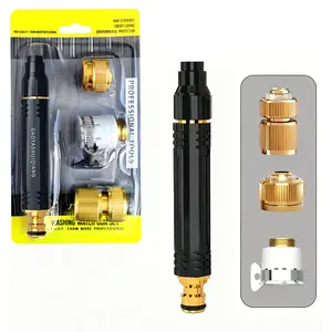 Black King Kong High Pressure Water Gun Nozzle, Metal Heavy Duty Boost Pressure Car Wash Water Sprayer, 3 Adjustable Spray Modes Anti-Leakage Tap Water Hose Nozzle for Car Washing, Garden Watering, Pet Bathing & Floor Cleaning, Car Wash Jet