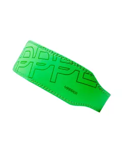 UPPPER Lifting Belt Neon Green - Microfiber Leather, Double-Prong Buckle, 4" to 2.5" Tapered, Weightlifting Support