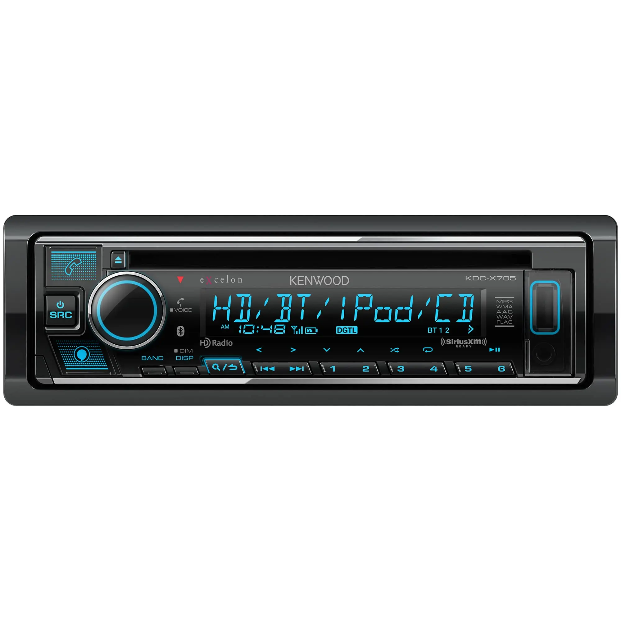 Kenwood eXcelon KDC-X705 AM FM HD CD Bluetooth Car Stereo + Alexa Built-In