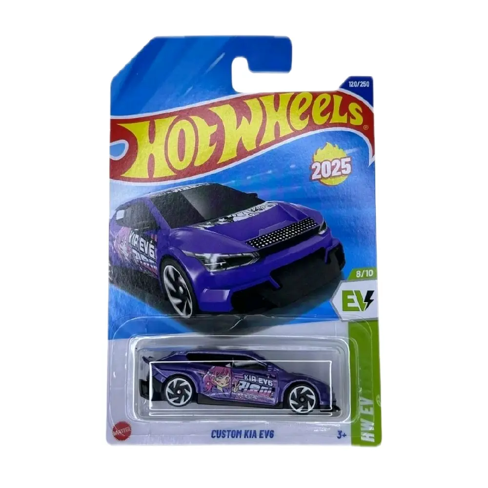 Hot Wheels Custom Design Purple Kia EV6 #120 HW EV Diecast Metal Model Car, Detailed Collector's Edition Toy for Collectors, Model Cars