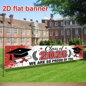 【graduation2026】Class of 2026 Graduation Banner, & Design, Large Size Hanging Decoration for Indoor Outdoor Use, Perfect Party Accessory400x180cm