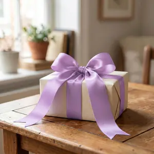 Satin Ribbon Roll 2" x 100 Yards Lavender Lilac – Single Face Decorative Craft Ribbon