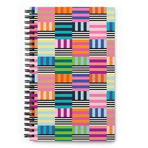 Quilter's Dot Grid Spiral Notebook - Huntington Plaid - Multi