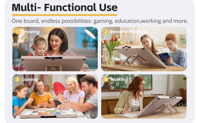 1500 Pieces Rotating & Tilting 2-in-1 Puzzle Board 26" x 35" with 4 Drawers 1 White Puzzle Mat 1 Lazy Susan , Wooden Portable Storage Jigsaw Puzzle Table with Handle Ideal Gift，Spinning Tilting Portable Jigsaw Puzzle Table for Adults Professional Puzzle