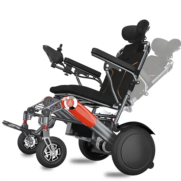 Foldable Electric Wheelchair, Auto-Reclining Backrest, 400-LB Capacity, 15+-Mi Range, Lightweight Aluminum-Alloy All-Terrain, Compact 17.3-Inch Unisex Mobility Assist Travel Wheelchair for Seniors & Disabled sohochic
