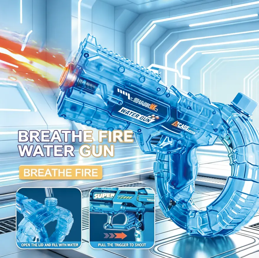 Super Summer Electric Water Play Toy with Stunning LED Light ,Automatic Water Spraying Design, Long Spray Range and Powerful Motivation, Perfect for Beach Pool Backyard Activities, Ideal Summer Surprise Gift for Kids Adults Alike,Summervibes sound effect
