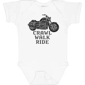 Crawl Walk Ride Motorcycle Baby Bodysuit