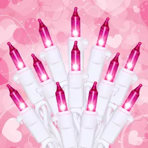 Mini Christmas Lights,2 Pack 13FT 50Count Fairy String Light Set,White Wire Incandescent  Valentines Day Lights Connectable for Indoor Outdoor Wedding Birthday Valentine's Day Decor