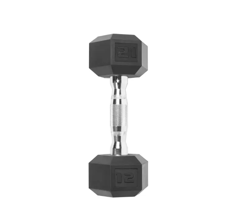12 lb Hex-Shaped Dumbbell – Non-Slip Coated Grip (Single)