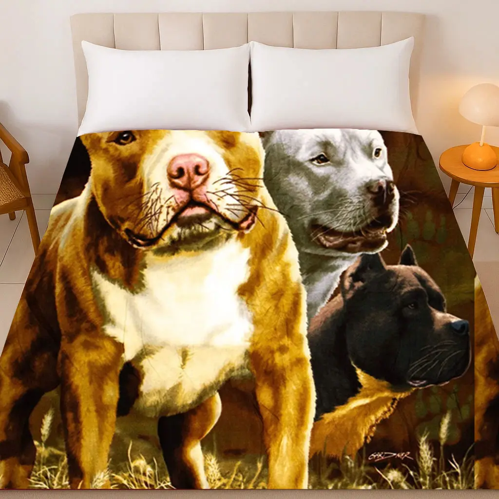 Plush Queen Size Pitbull Blanket – Super Soft & Warm