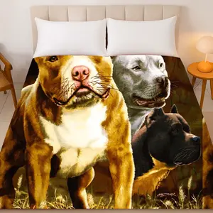 Plush Queen Size Pitbull Blanket – Super Soft & Warm