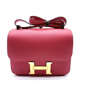 Pre-owned HERMÈS leather Shoulder Bags Constance 24 Bag Epsom in Rose Jaipur with Gold Hardware