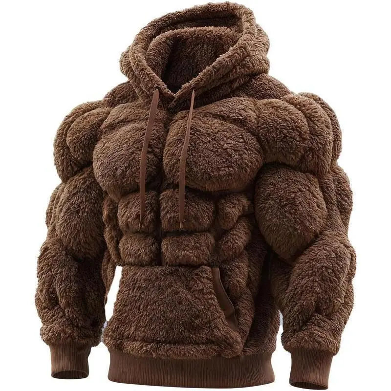 2D Muscle-Fit Hoodie Retro Flannel Print Street Style Artistic Muscle Line Patterns Warm Fleece-Lined Hoodie Perfect Gift for Boyfriend 2D Muscle-Fit Hoodie Retro Flannel Print Street Style Artistic Muscle Line Patterns Warm Fleece-Lined Hoodie Perfect Gift for Boyfriend