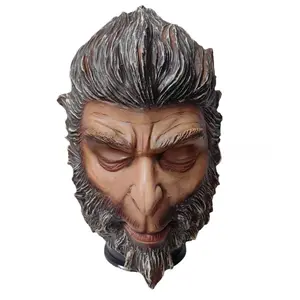 Black Myth Wukong Latex Monkey Headgear Mask - Comfortable, Lightweight Fur Face Covering Accessory for Halloween Cosplay, Fashion & Clothes Accessory, Accessories