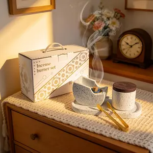 Resin Incense Burner Set, Ramadan Decoration Craft, Elegant Display Piece, Perfect Gift for Dining Room, Living Room, Meditation, Middle East Festival Choice, Air Fragrance Diffuser, Aromatherapy Scent Diffuser