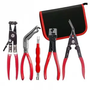 Professional Hose Clamp Pliers Set for Automotive Repair, Flexible Cable Fuel Line Removal Tool Kit, Radiator Ac & Coolant Hose Clamp Removal, Multi Function Pliers