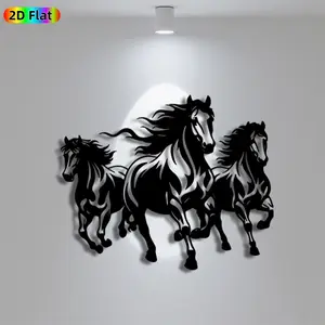 1pc Avant - Garde Running Horses Metal Wall Art, Avant - Garde Running Horses Statue Mural, Iron Craft, Perfect for Living Room, Garden, Zoo Corner Decor, Highquality Engraving, Artistic Metalwork, Christmas Decor, Ideal Gift for Nature Lovers