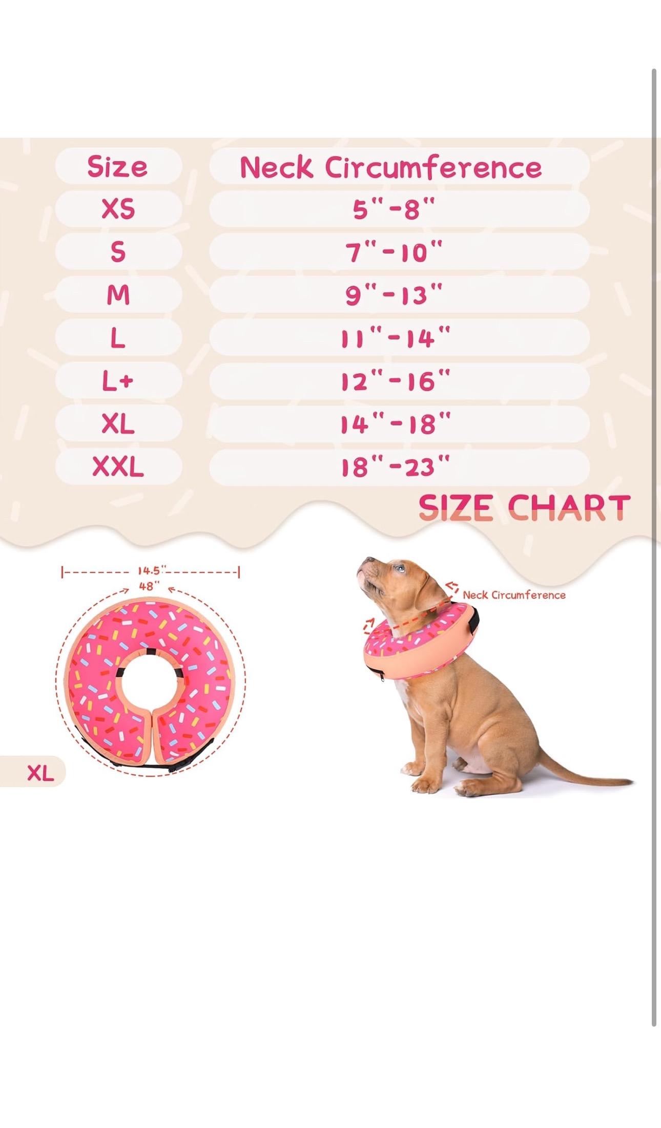 Supet Inflatable Dog Cone Collar Recovery E Collar for Neuter, Soft Dog Cone size XL - Alternative After Surgery