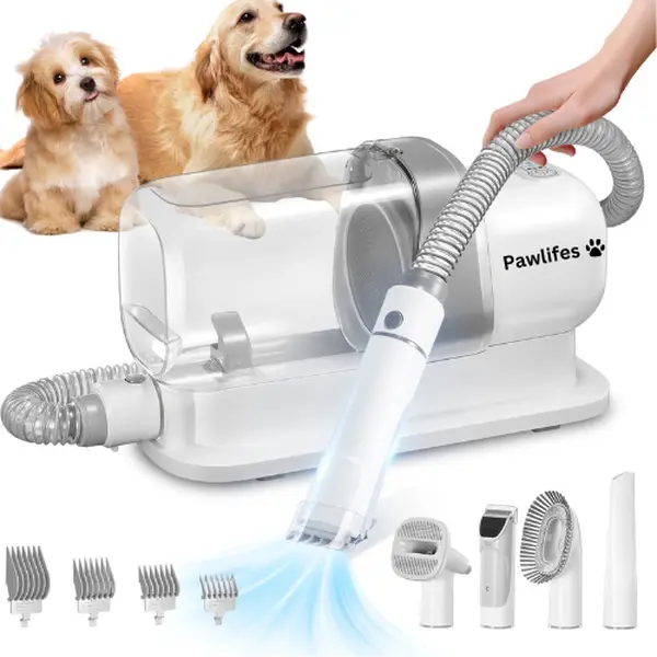 Pawlifes 4 in 1 Grooming Vacuum at Home Grooming with Electric Clipper, Multi-Function Cleaning Tool & Large Dust Cup for Efficient Pet Care