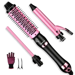 DeeWaves Upgraded Thermal Brush, 1.5 Inch Ionic Heated Round Brush,LED Display,7 Temp Setting, Dual Voltage Thermal Round Brush for Travel, Thermal Hair Brush Blowout Look, Detachable Heated Round Brush Styler