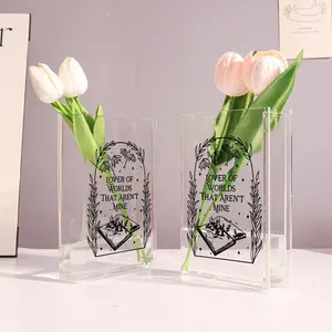 Fantasy Reader Acrylic Vase, Magical Book Art Vases Decor, Bookish Gift for Book-Lovers