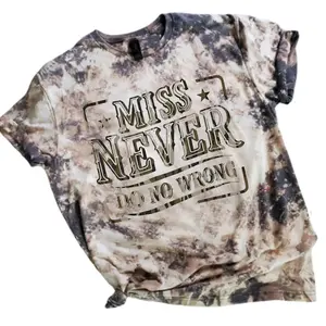 Miss Never Do No Wrong Sublimation Bleached Tee