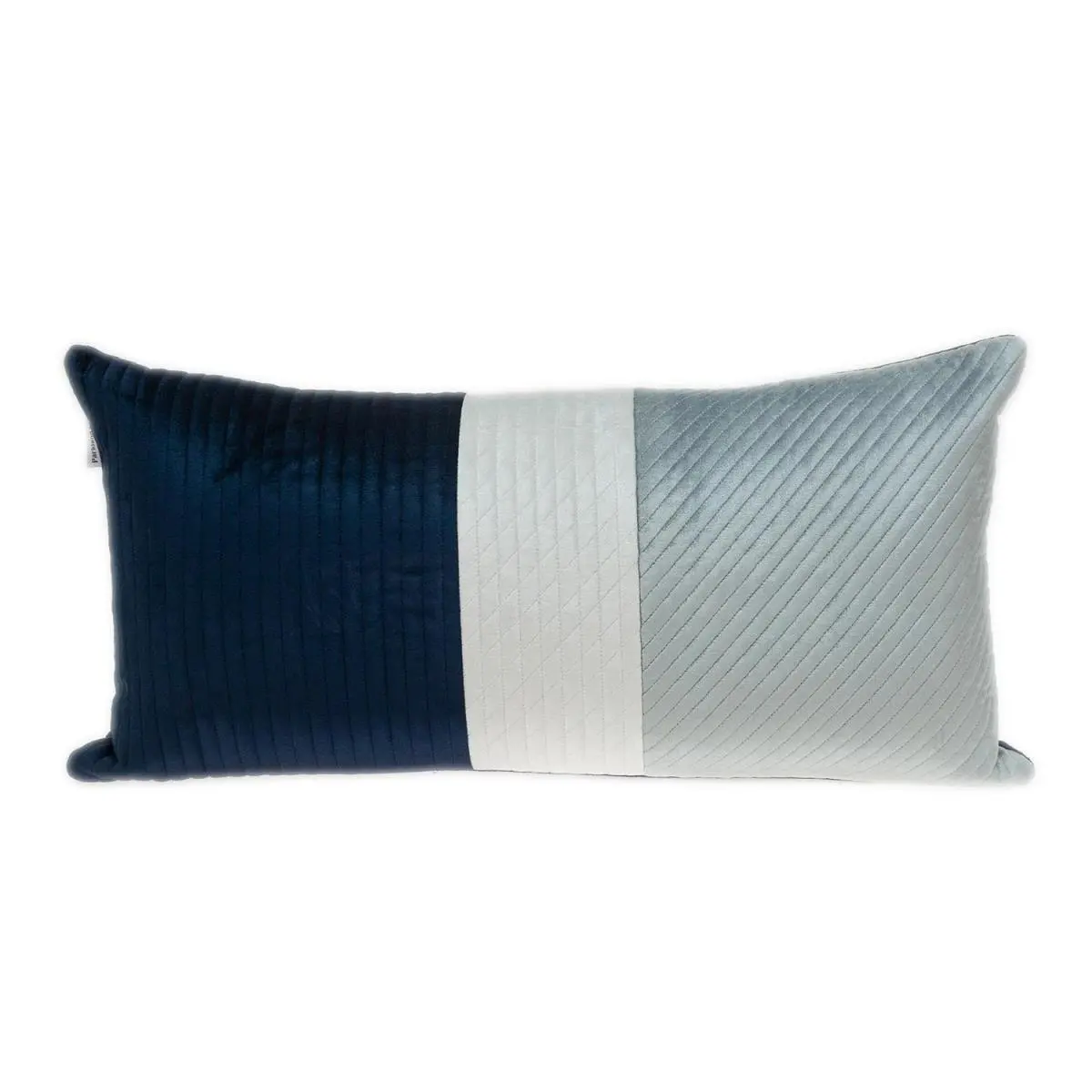 Parkland Collection PILL21243P Hiro 4 Inches Soft Velvet Stripe Transitional Gray Rectangle Throw Pillow - Concealed Zipper, Dry Clean Only, Aesthetic Room Plush Decor Pillow